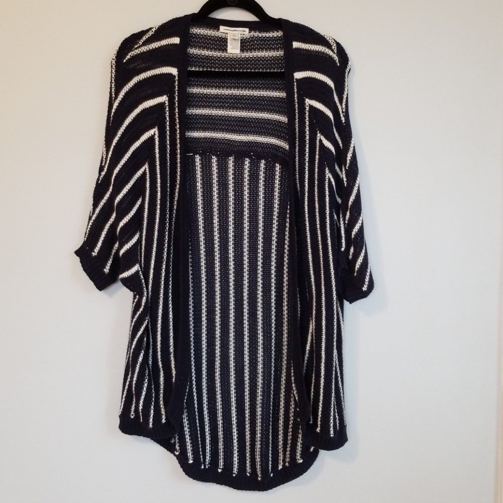 American Eagles Navy Striped Knit Cardigan PonchoS
